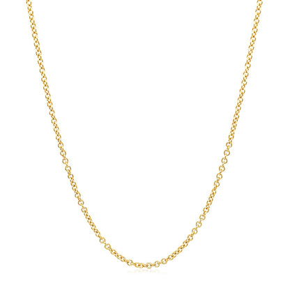 14k Yellow Gold Round Cable Link Chain 1.5mm