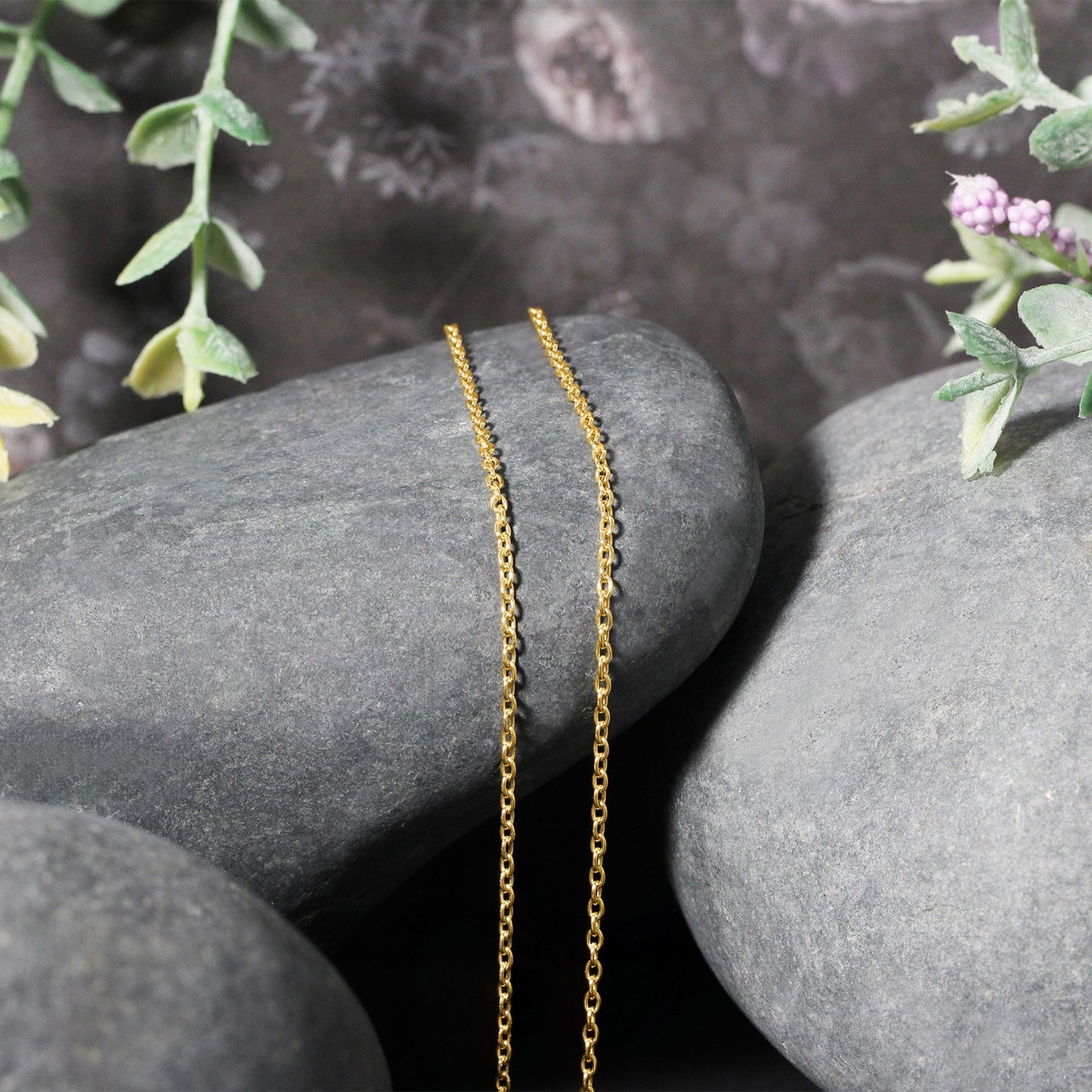 14k Yellow Gold Round Cable Link Chain 1.5mm