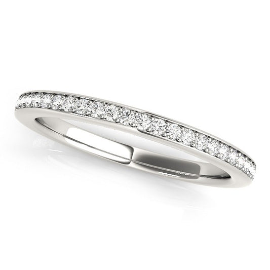 14k White Gold Simple Diamond Wedding Ring (1/4 cttw)