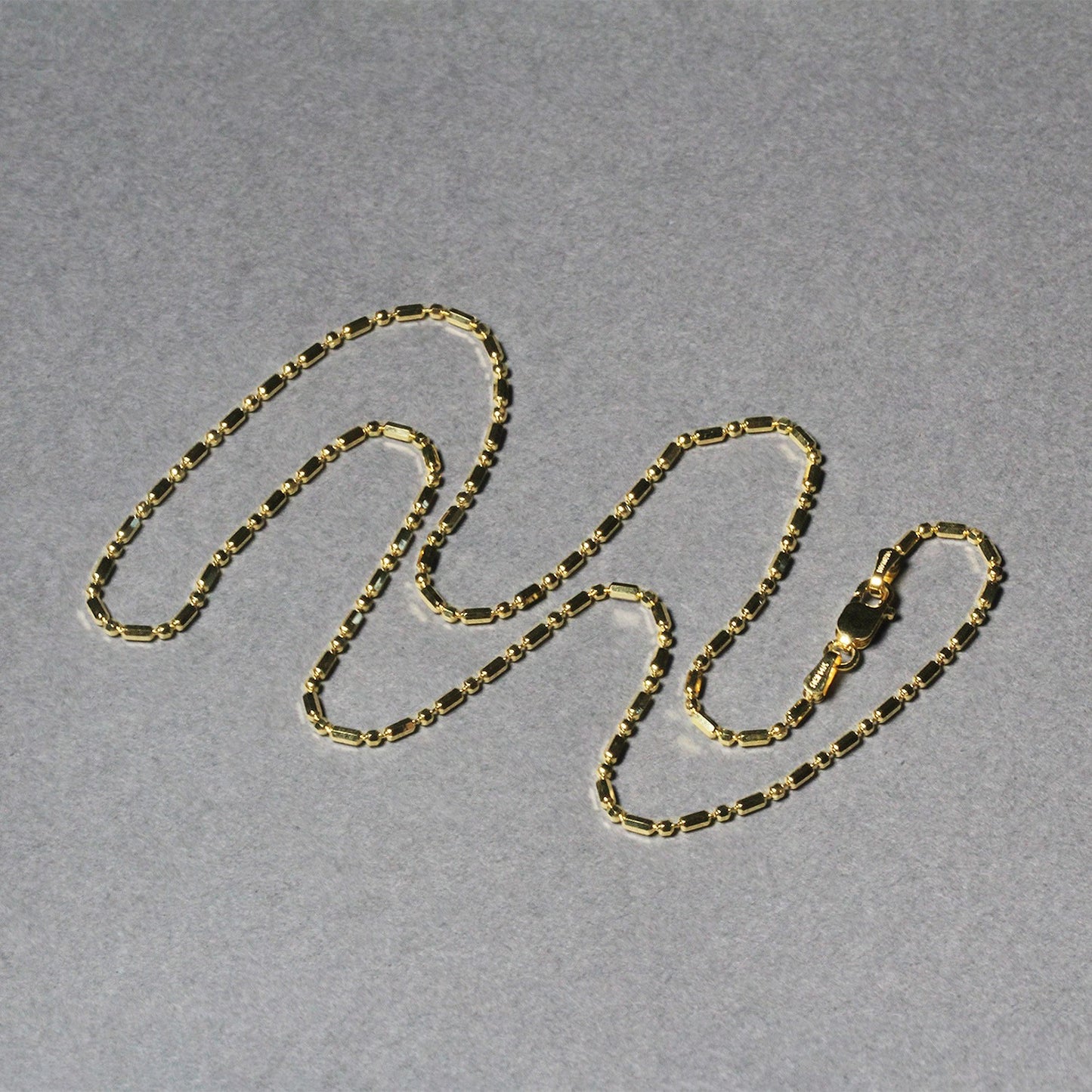 14k Yellow Gold Diamond-Cut Alternating Bead Chain 1.5mm