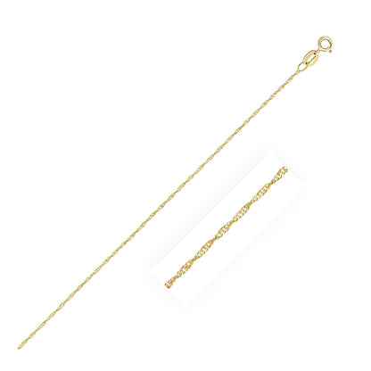 10k Yellow Gold Singapore Chain 0.8mm