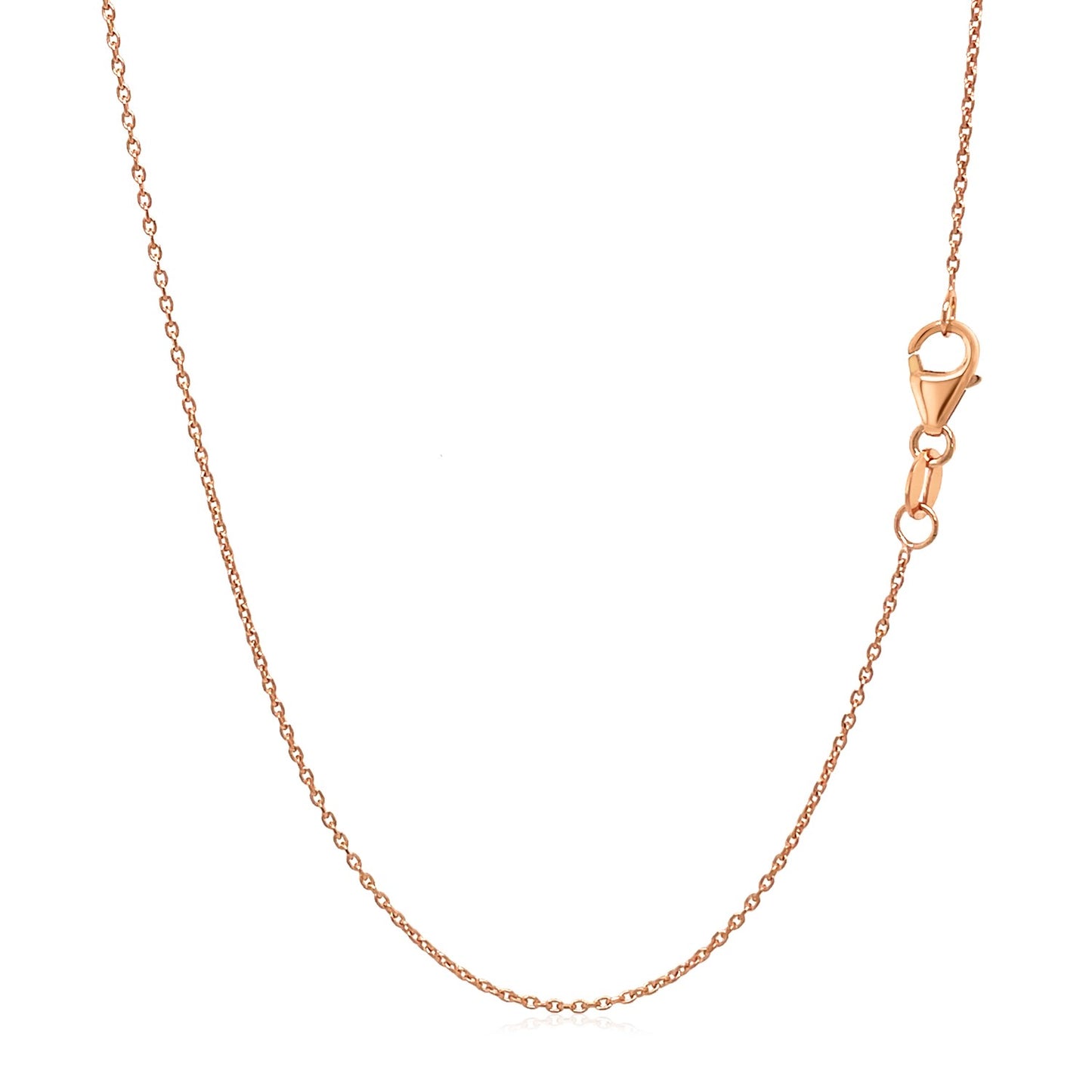 14k Rose Gold Oval Cable Link Chain 0.97mm