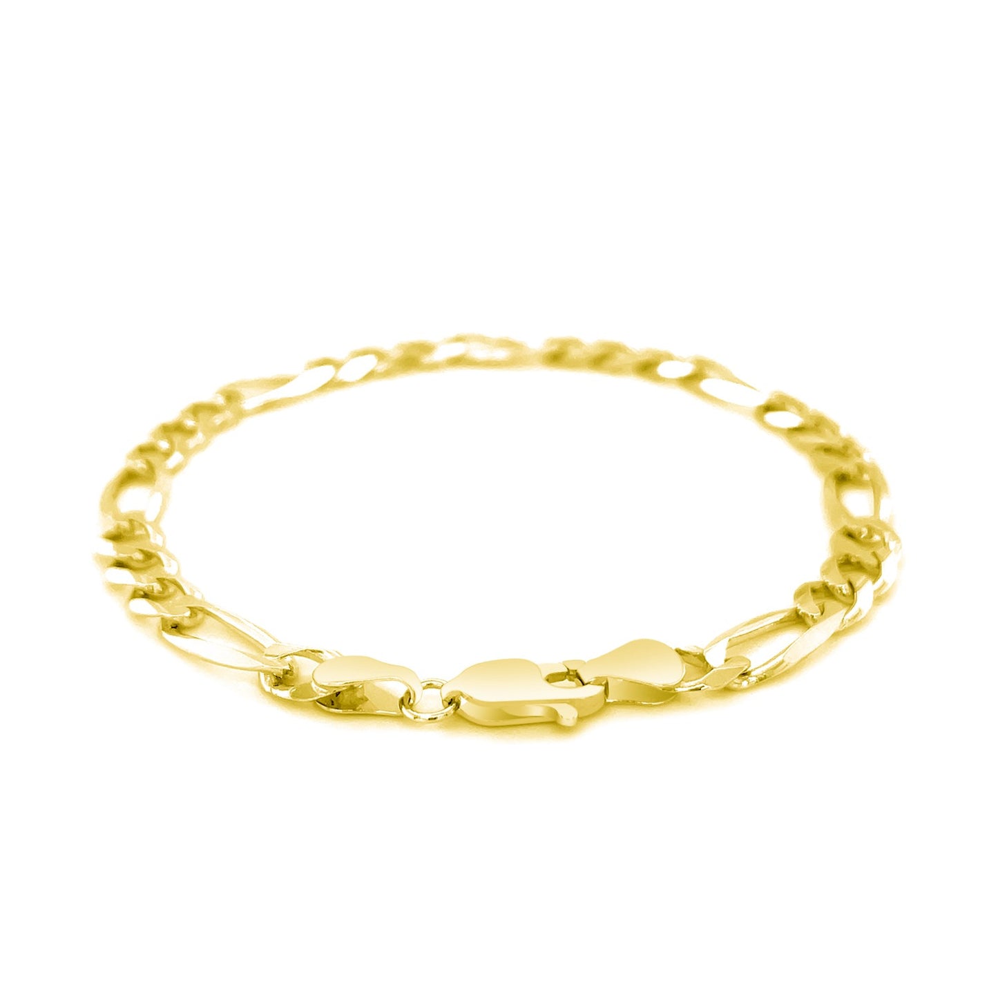 6.0mm 14k Yellow Gold Solid Figaro Bracelet