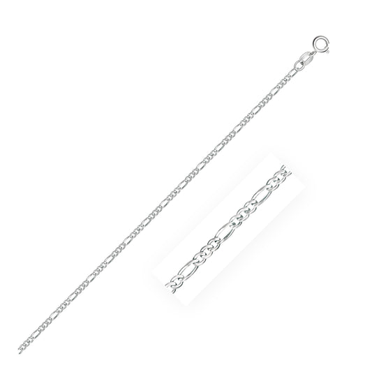 14k White Gold Solid Figaro Chain 1.9mm