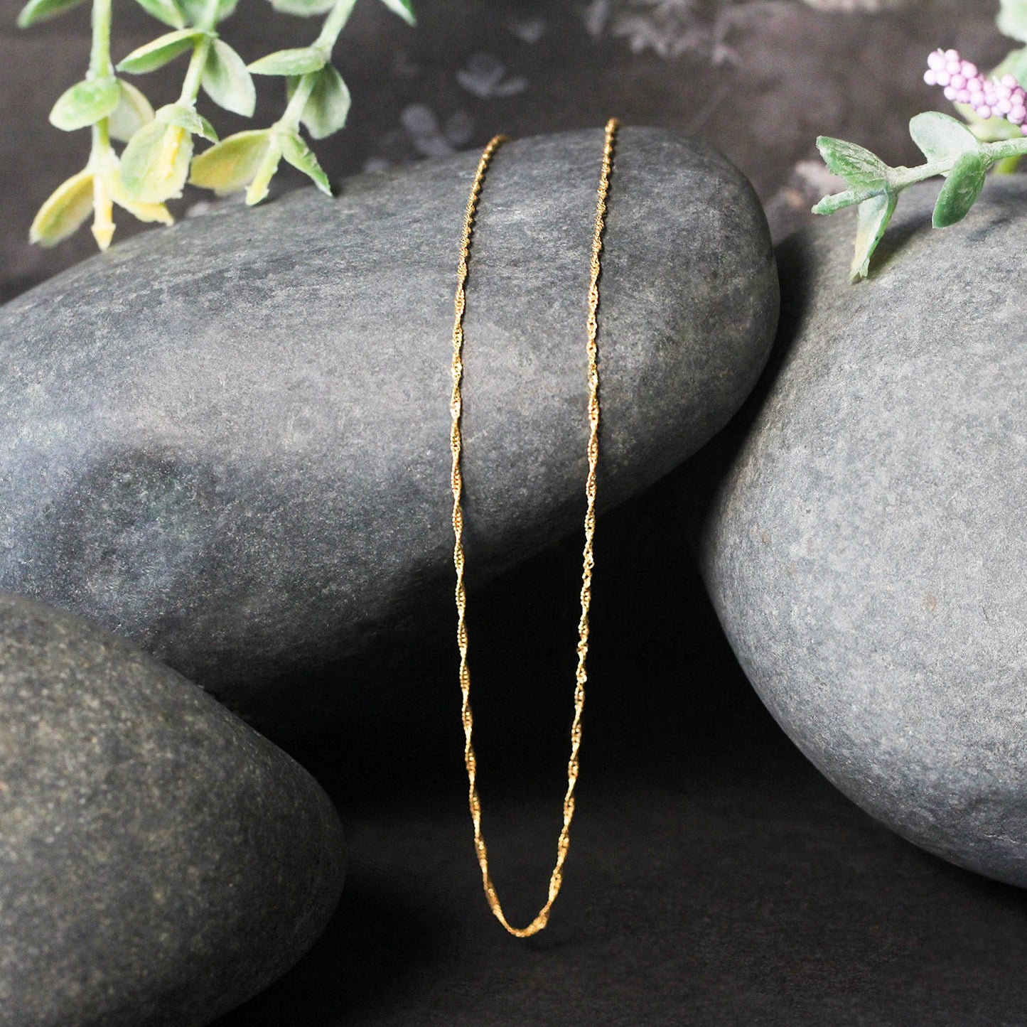 14k Yellow Gold Singapore Chain 0.8mm