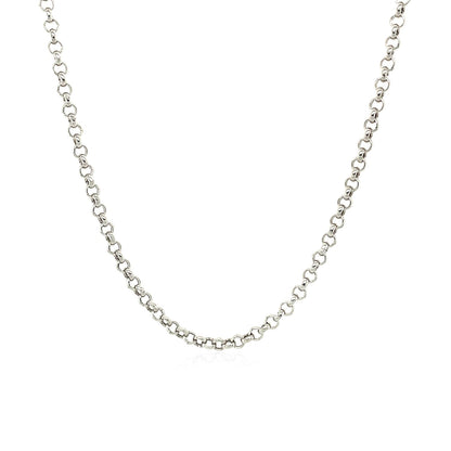 2.3mm 14k White Gold Rolo Chain