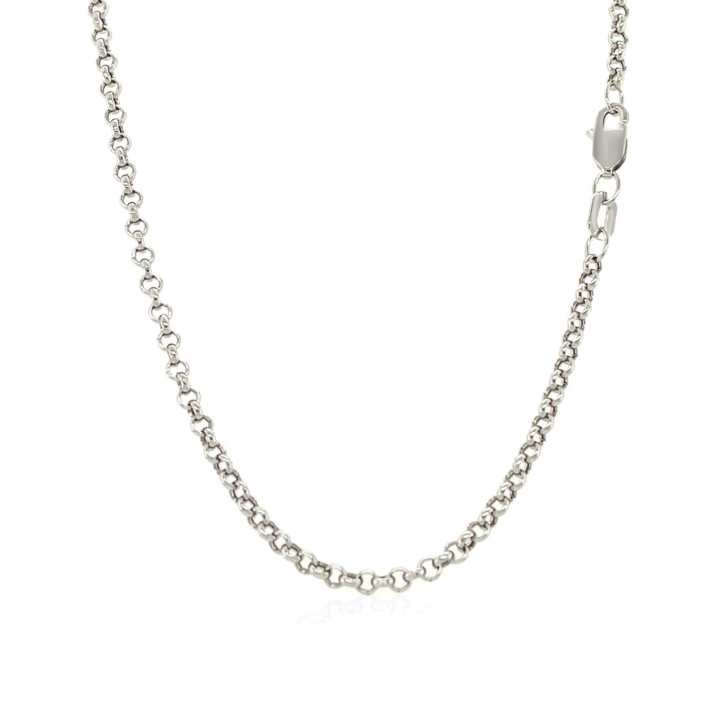 2.3mm 14k White Gold Rolo Chain