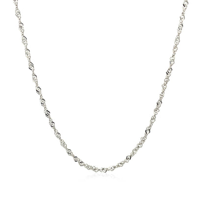 14k White Gold Singapore Chain 1.5mm