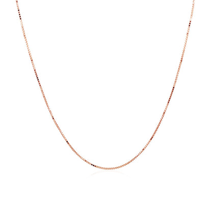 14k Rose Gold Classic Box Chain 0.6mm