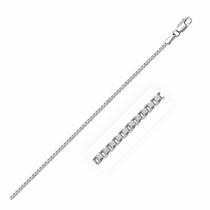 14k White Gold Classic Box Chain 1.4mm