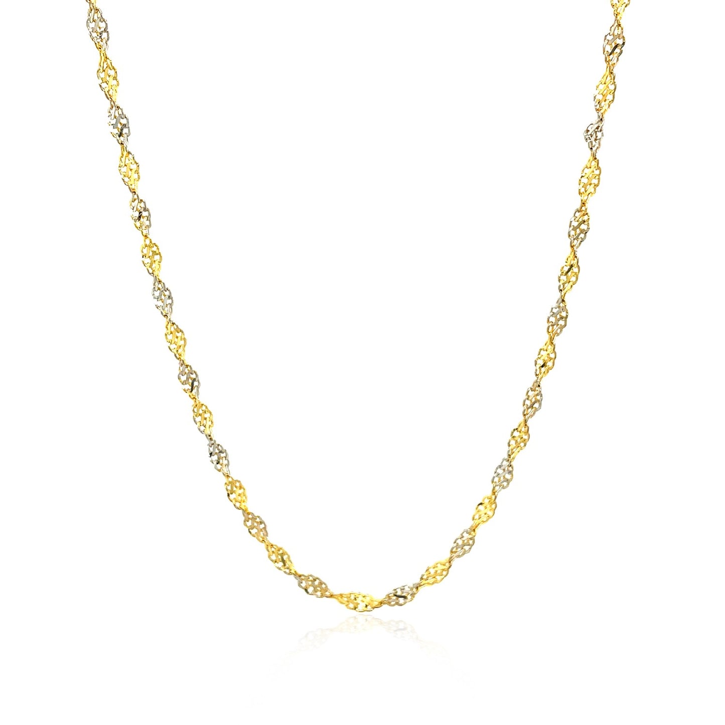 2.0mm 14k Two-Tone Gold Singapore Chain