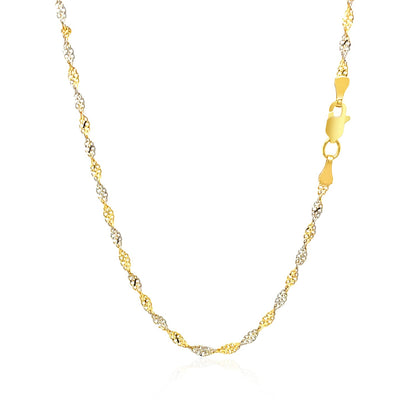 2.0mm 14k Two-Tone Gold Singapore Chain