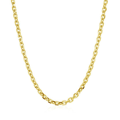 3.1mm 14k Yellow Gold Diamond Cut Cable Link Chain