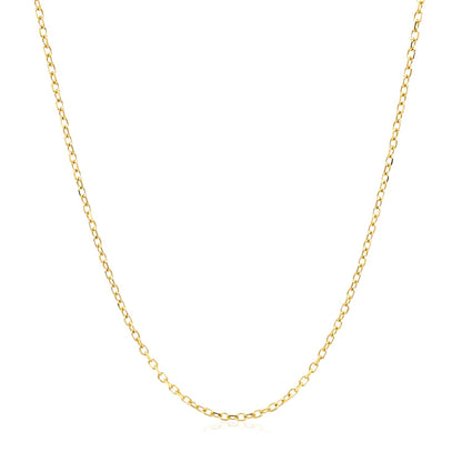 14k Yellow Gold Faceted Cable Link Chain 1.3mm