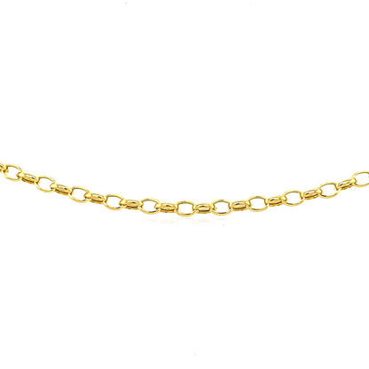 3.2mm 14k Yellow Gold Oval Rolo Bracelet