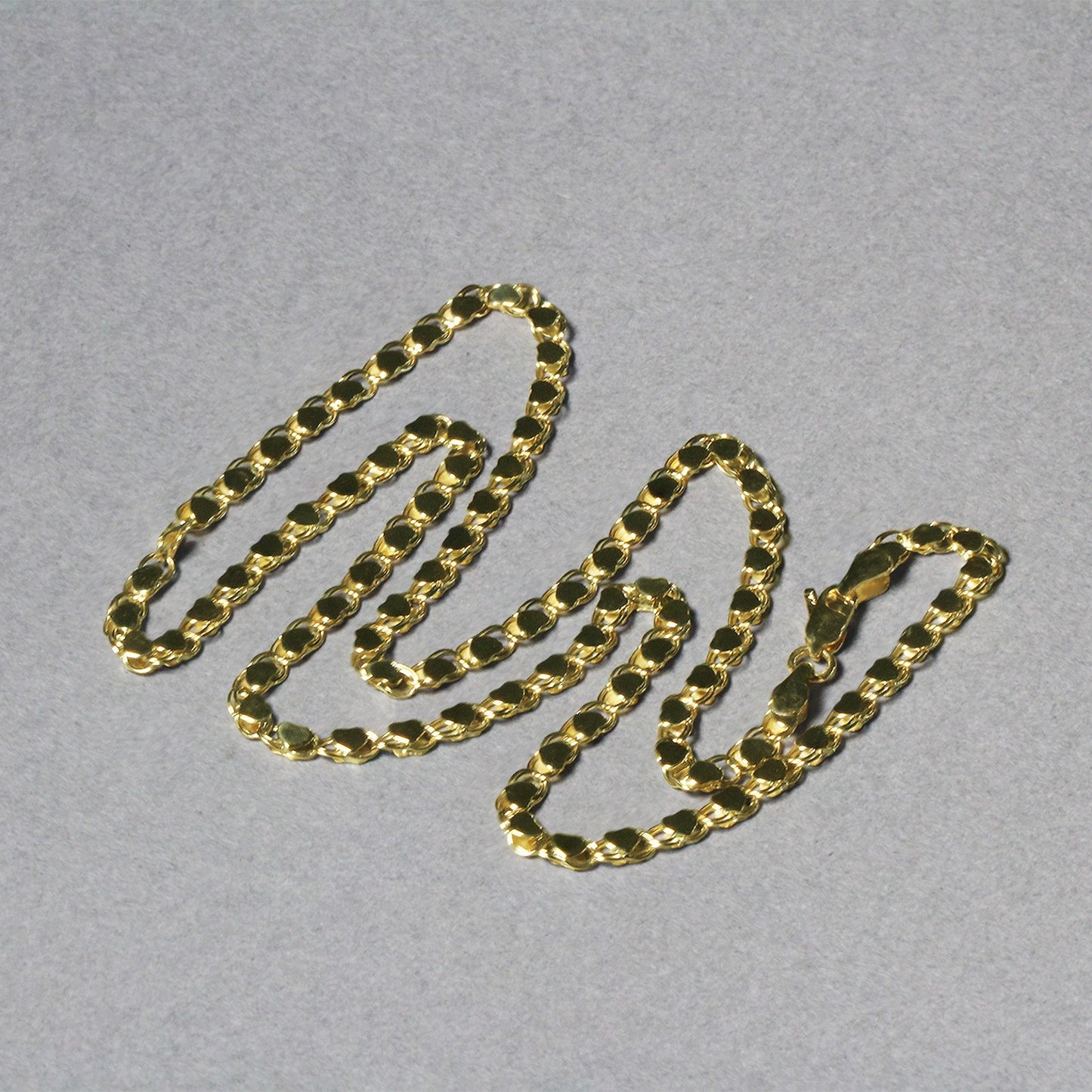 3.3mm 14k Yellow Gold Heart Chain