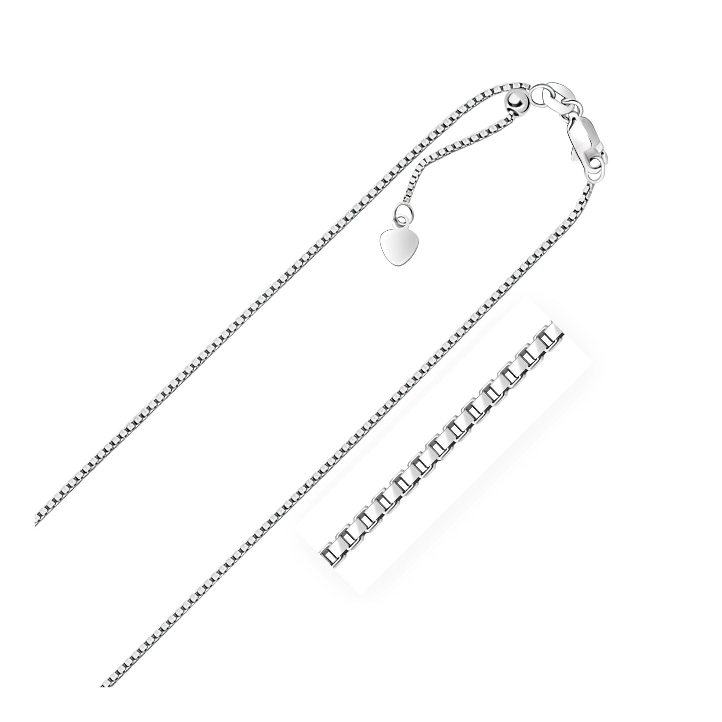 Sterling Silver 1.4mm Adjustable Box Chain