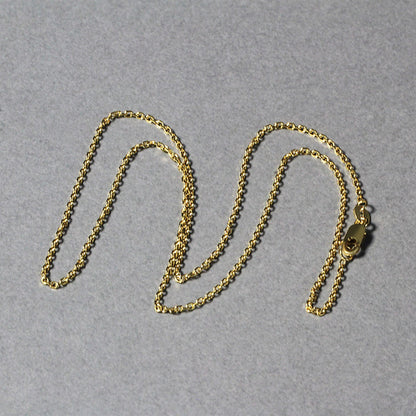 14k Yellow Gold Diamond Cut Cable Link Chain 1.4mm