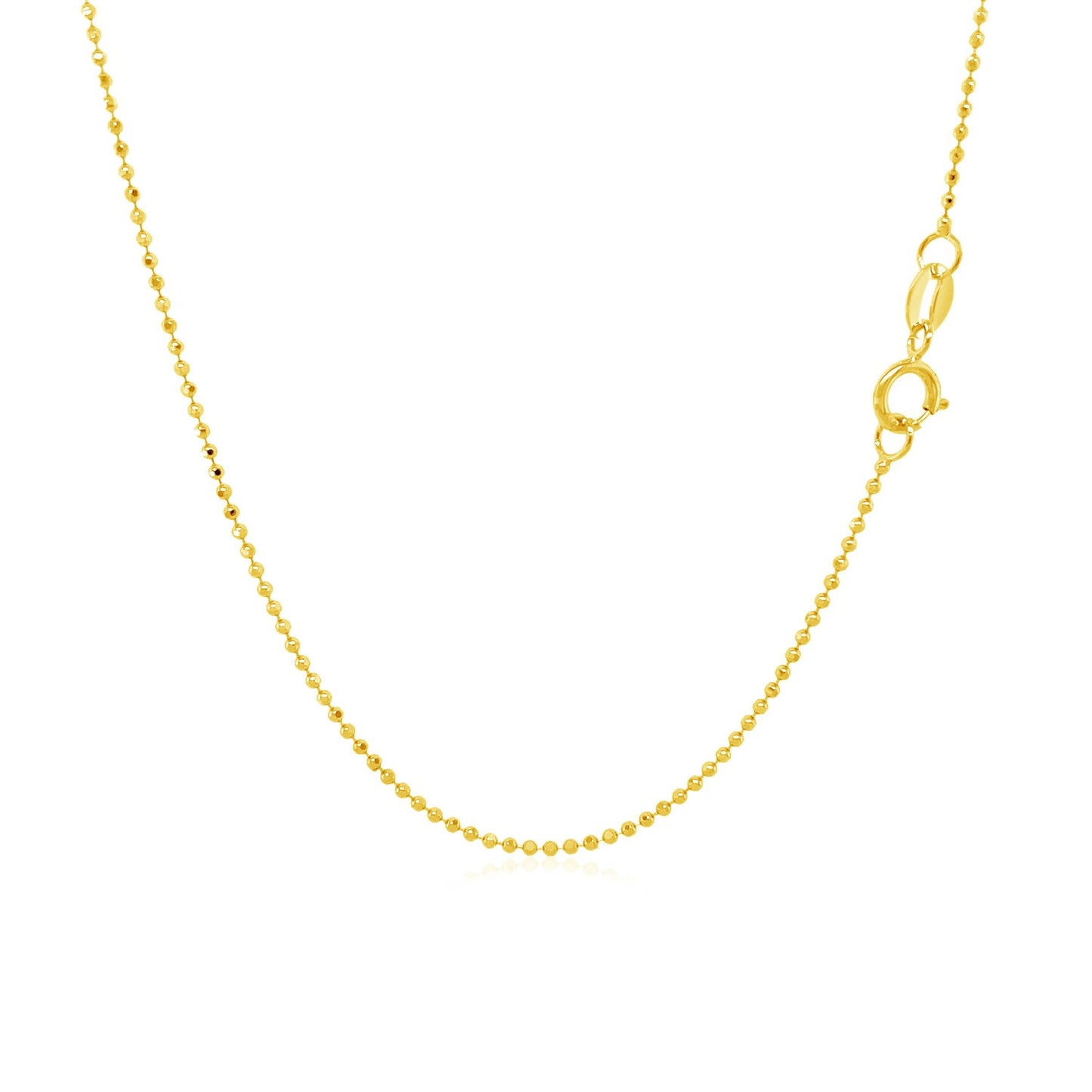 14k Yellow Gold Diamond-Cut Bead Chain 1.0mm