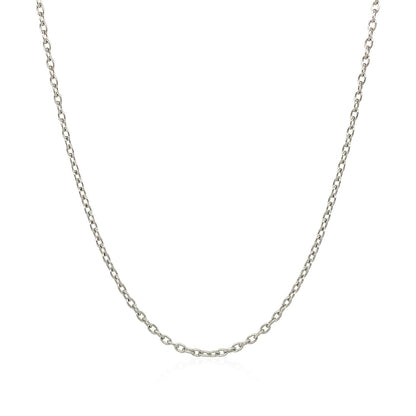 14k White Gold Round Cable Link Chain 1.5mm