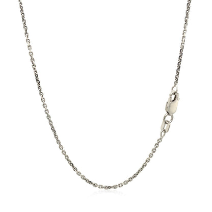 14k White Gold Diamond Cut Cable Link Chain 1.4mm