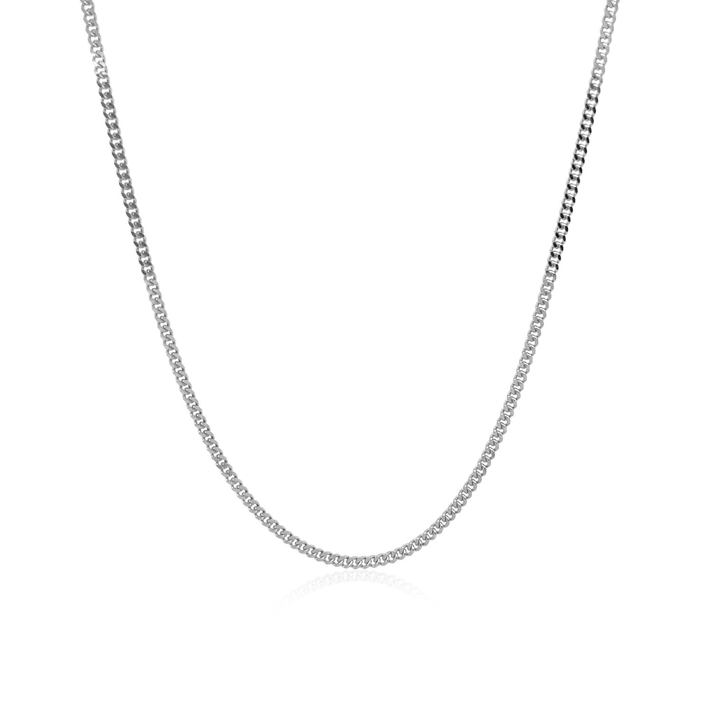 14k White Gold Gourmette Chain 1.5mm