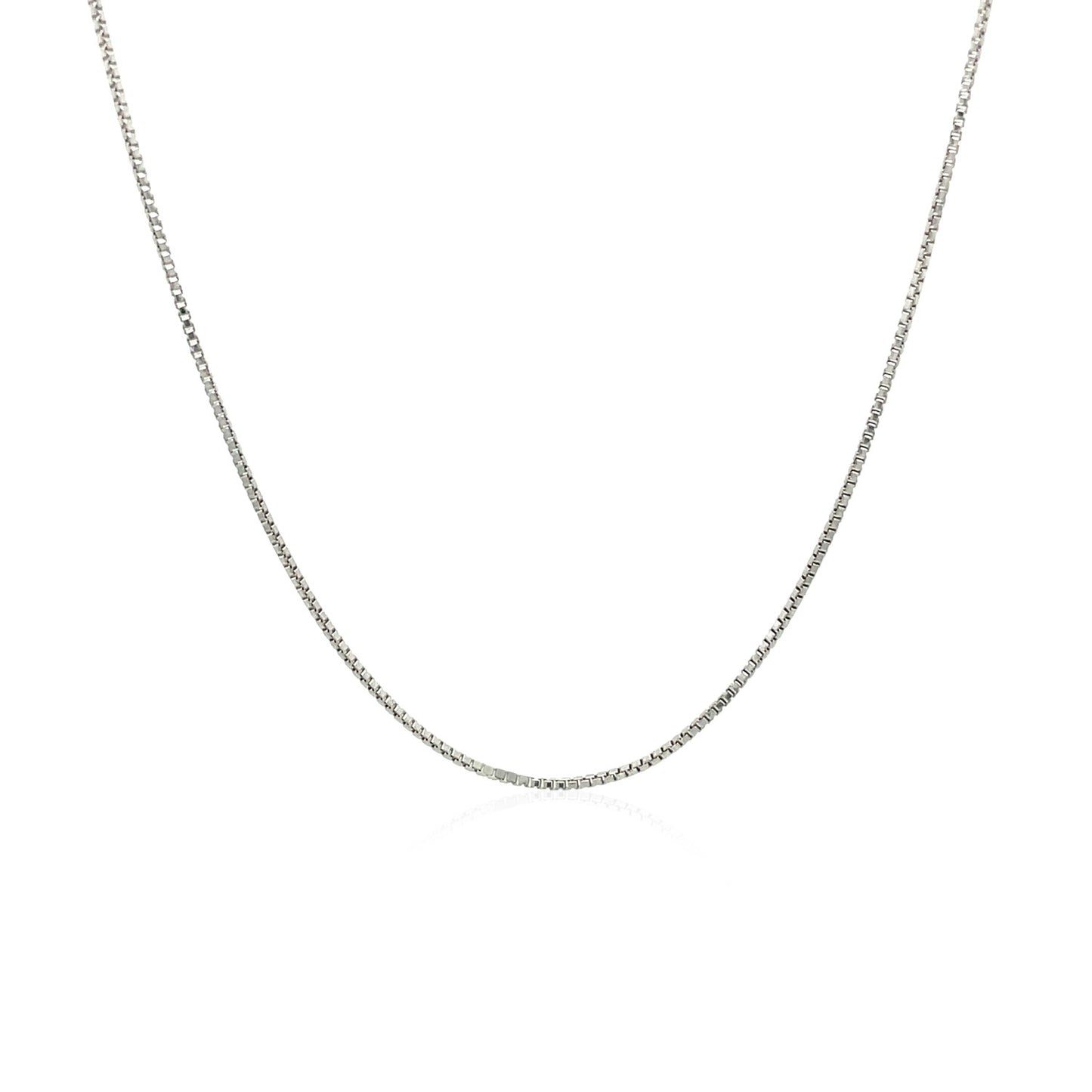 Sterling Silver Rhodium Plated Box Chain 0.7mm