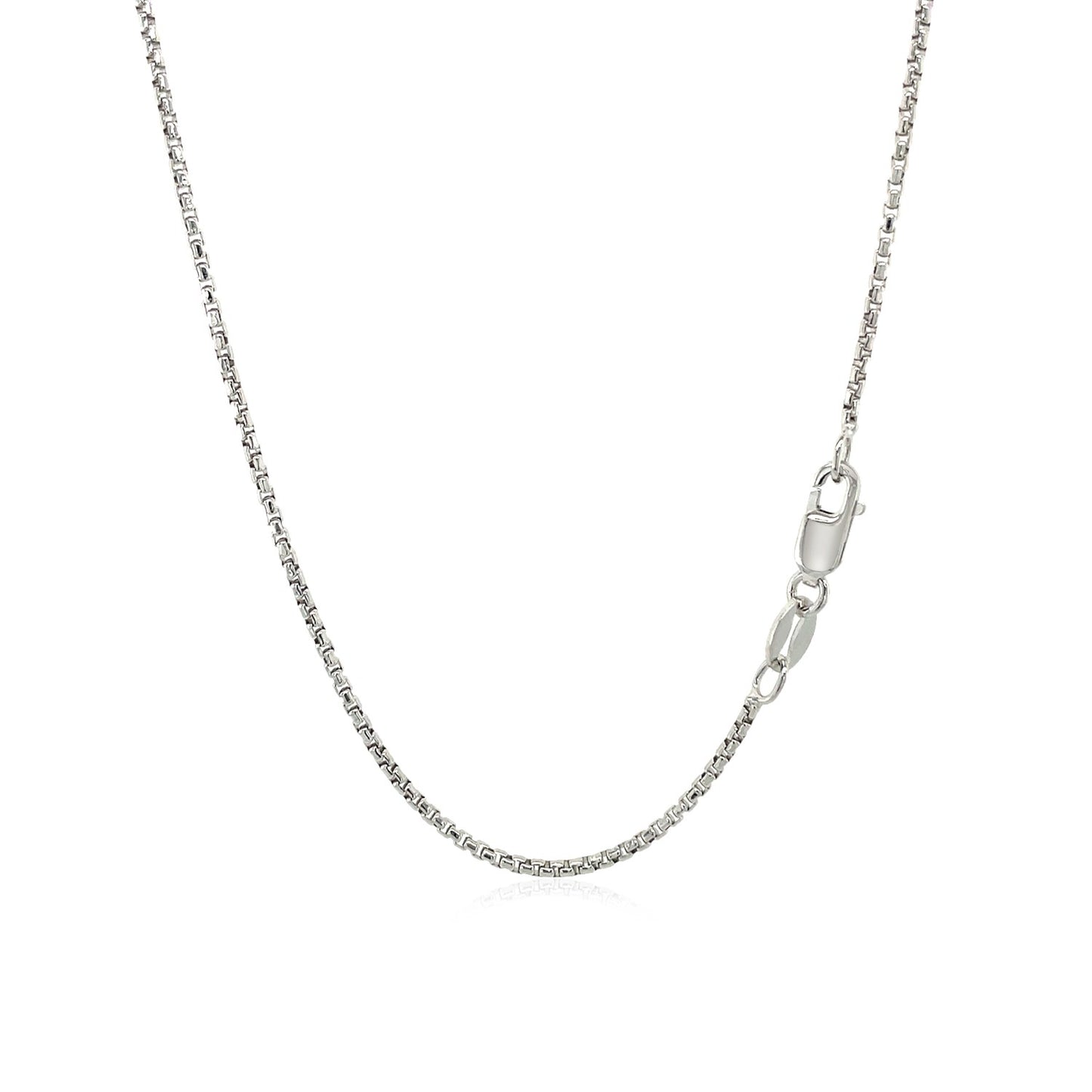 14k White Gold Round Box Chain 1.35 mm