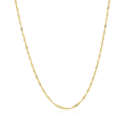 14k Yellow Gold Singapore Style Adjustable Chain (1.1 mm)