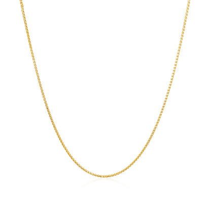 14k Yellow Gold Diamond Cut Round Wheat Chain 0.6mm