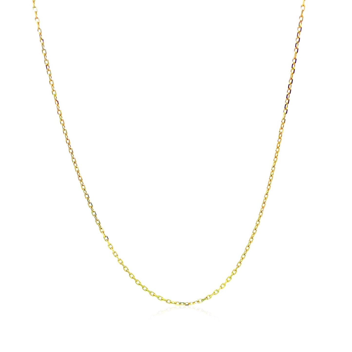 14k Yellow Gold Diamond Cut Cable Link Chain 0.8mm