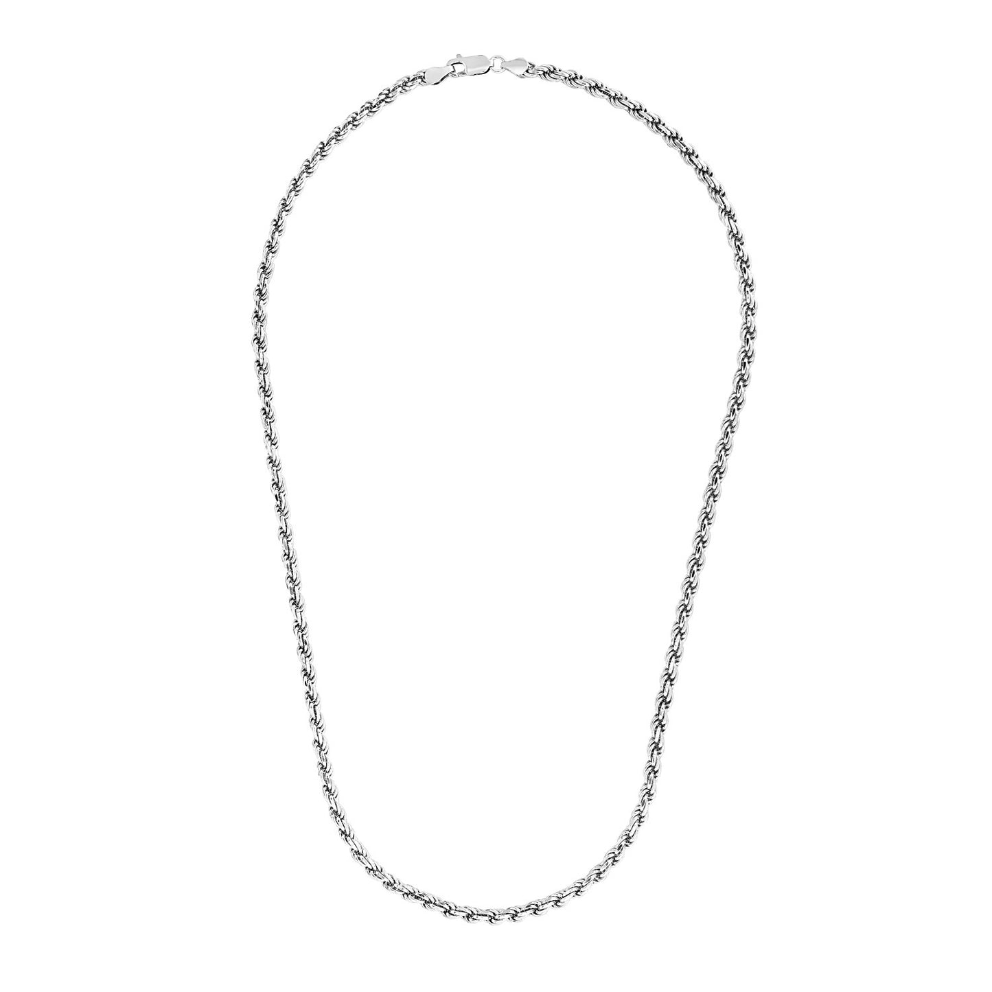 Sterling Silver 3.6mm Diamond Cut Rope Style Chain