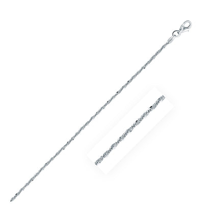 Rhodium Plated 1.7mm Sterling Silver Sparkle Style Chain