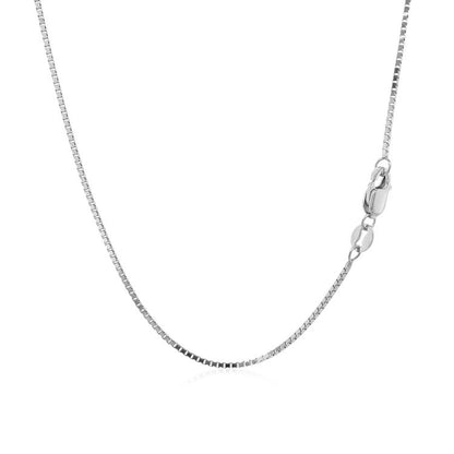 14k White Gold Classic Box Chain 1.0mm