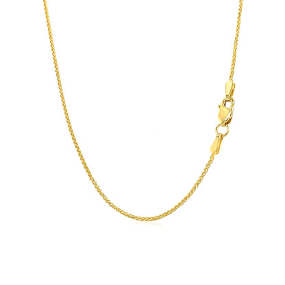 14k Yellow Gold Round Wheat Chain 1.0mm