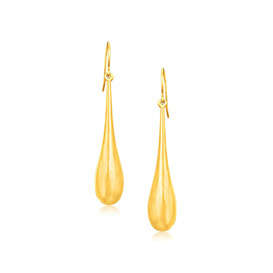 14k Yellow Gold Dramatic Drop Earrings