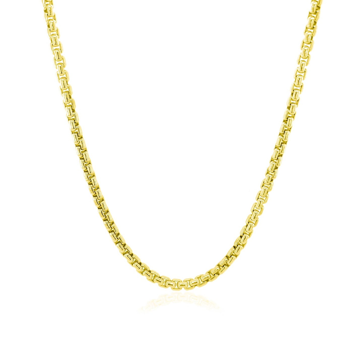 2.4mm 14k Yellow Gold Round Box Chain