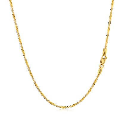 14k White and Yellow Gold Two Tone Sparkle Chain 1.5mm