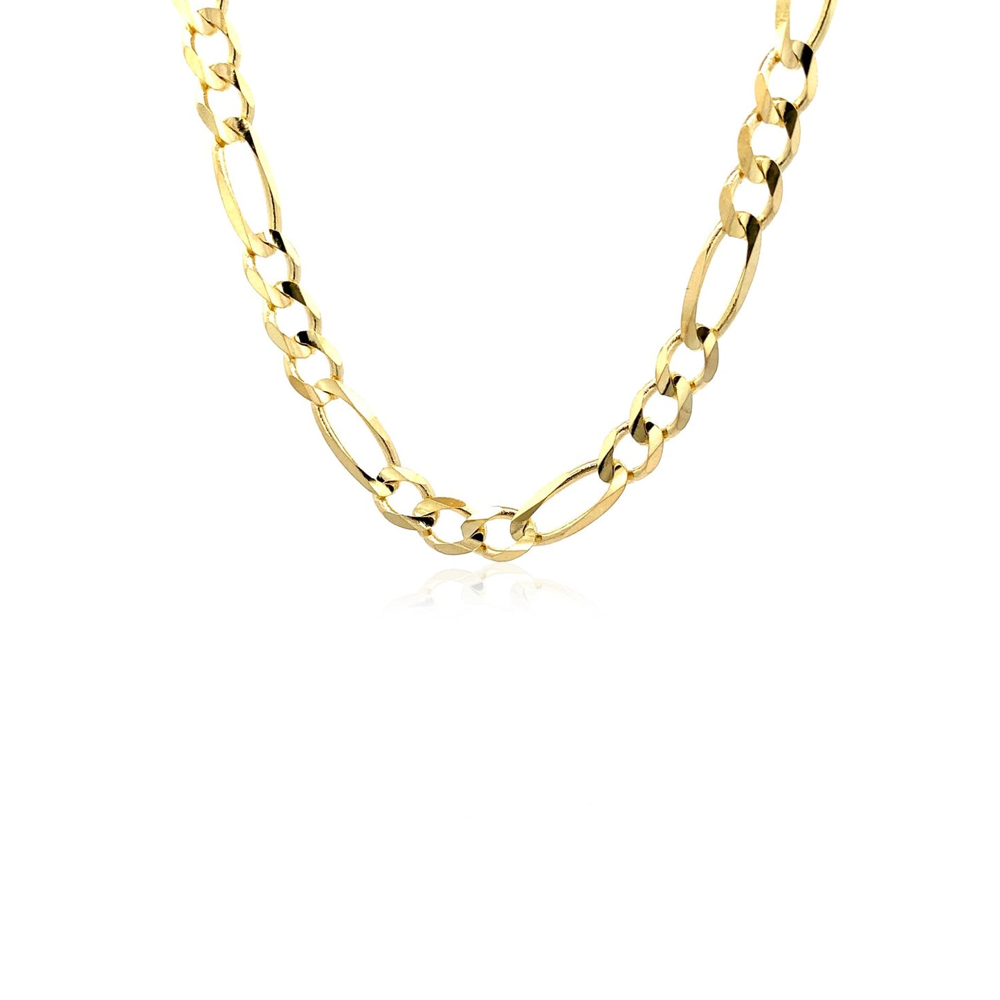 6.0mm 14k Yellow Gold Solid Figaro Chain