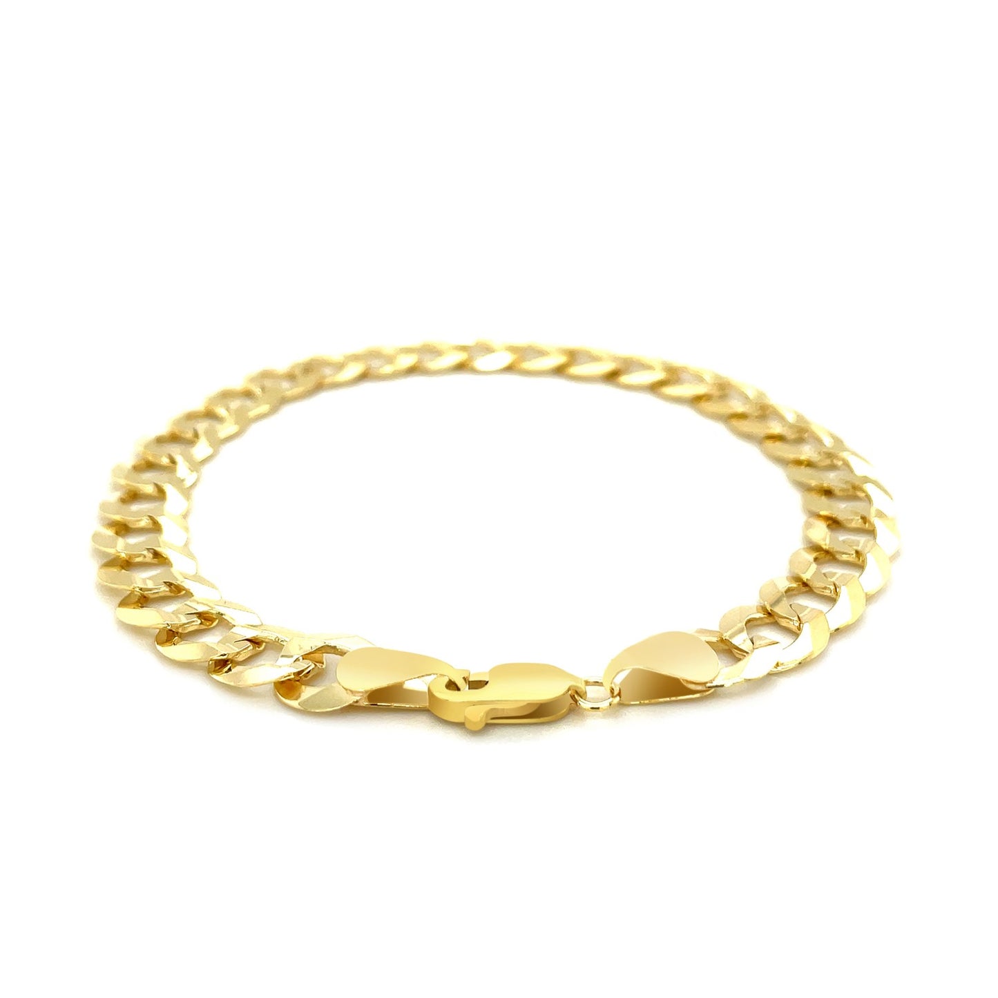 8.2mm 14k Yellow Gold Solid Curb Bracelet