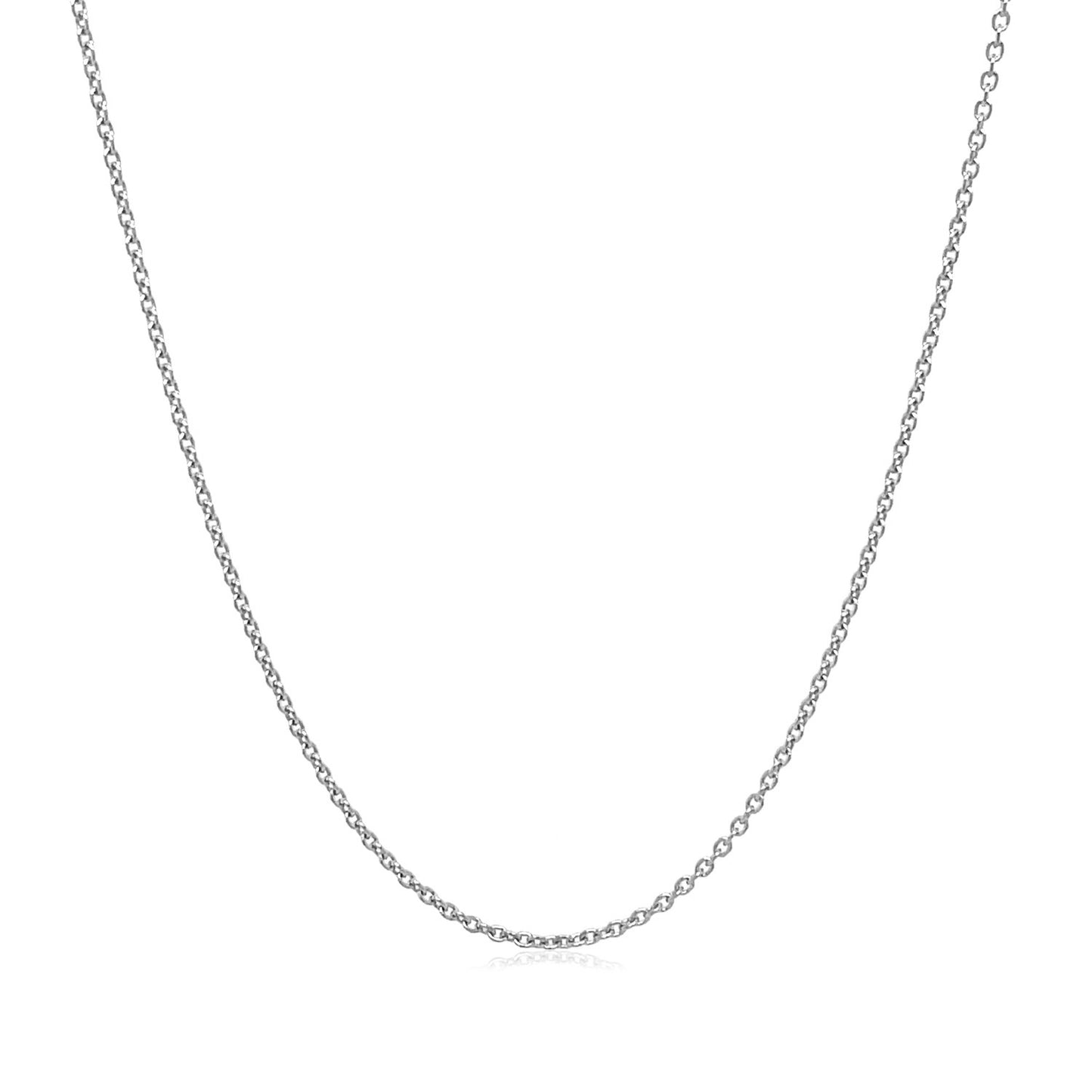 14k White Gold Round Cable Link Chain 1.1mm