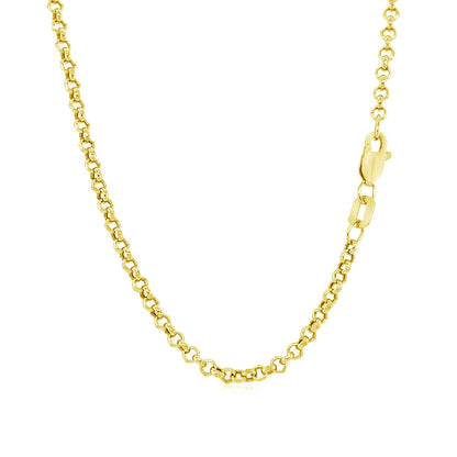 2.3mm 10k Yellow Gold Rolo Chain