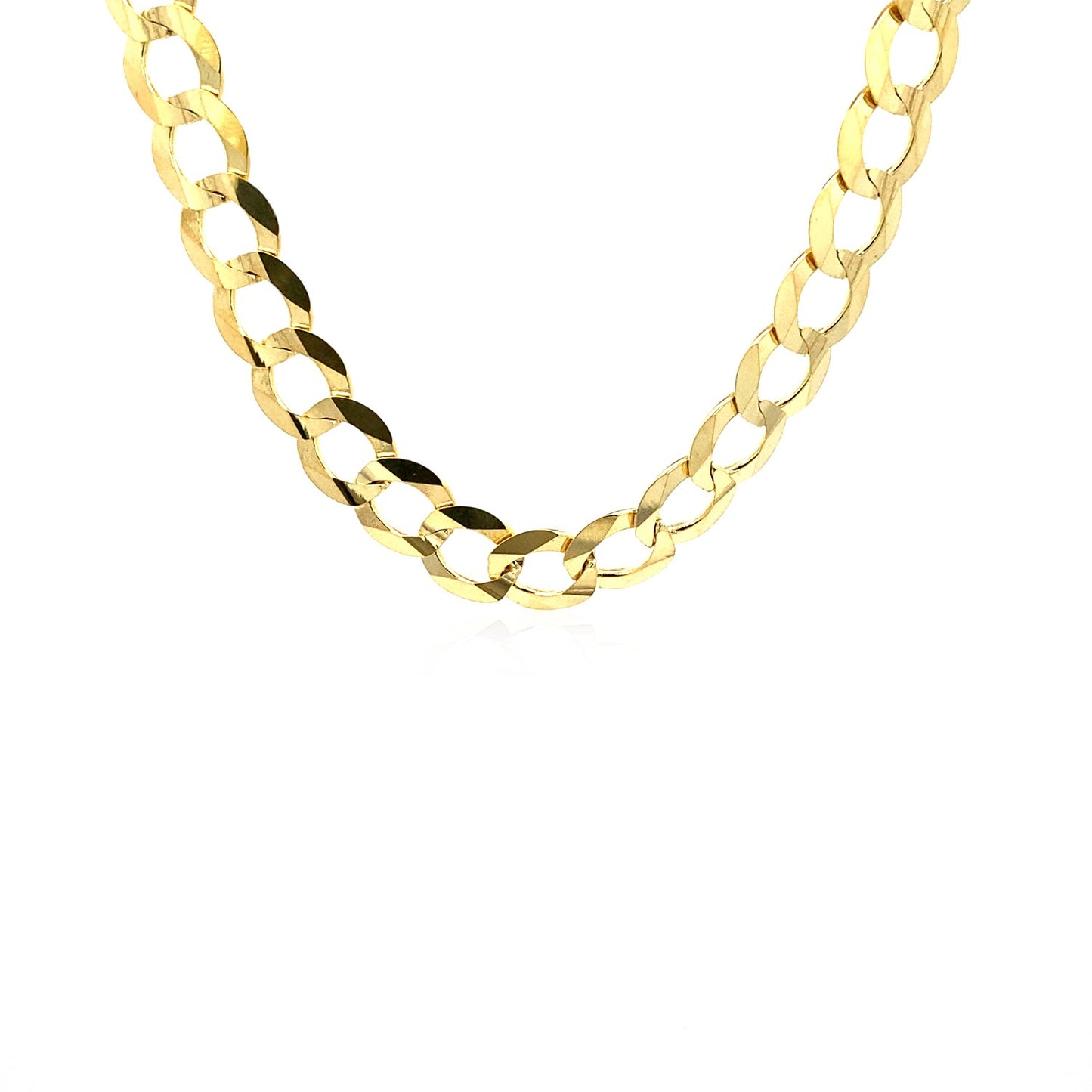 8.2mm 14k Yellow Gold Solid Curb Chain