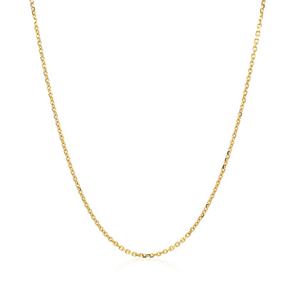 14k Yellow Gold Diamond Cut Cable Link Chain 1.1mm