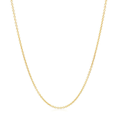 14k Yellow Gold Round Cable Link Chain 1.2mm