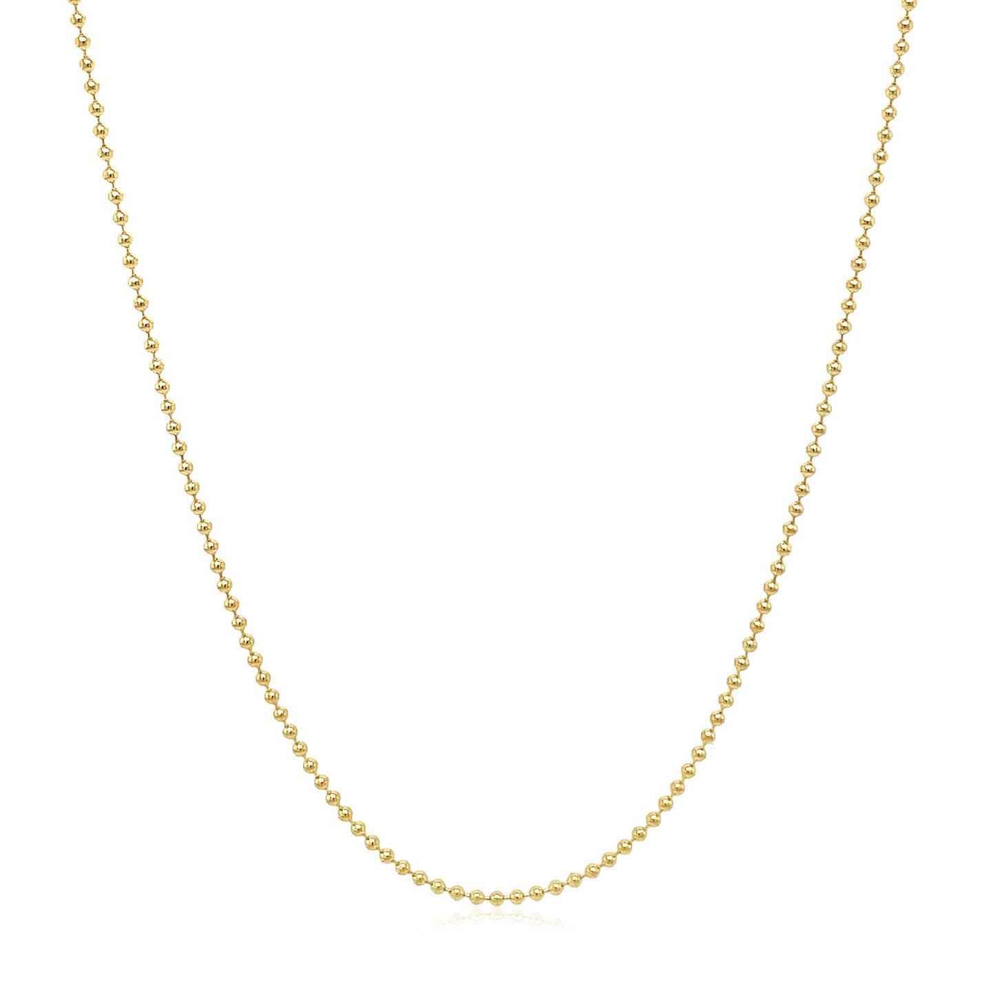 14k Yellow Gold Bead Chain 1.0mm