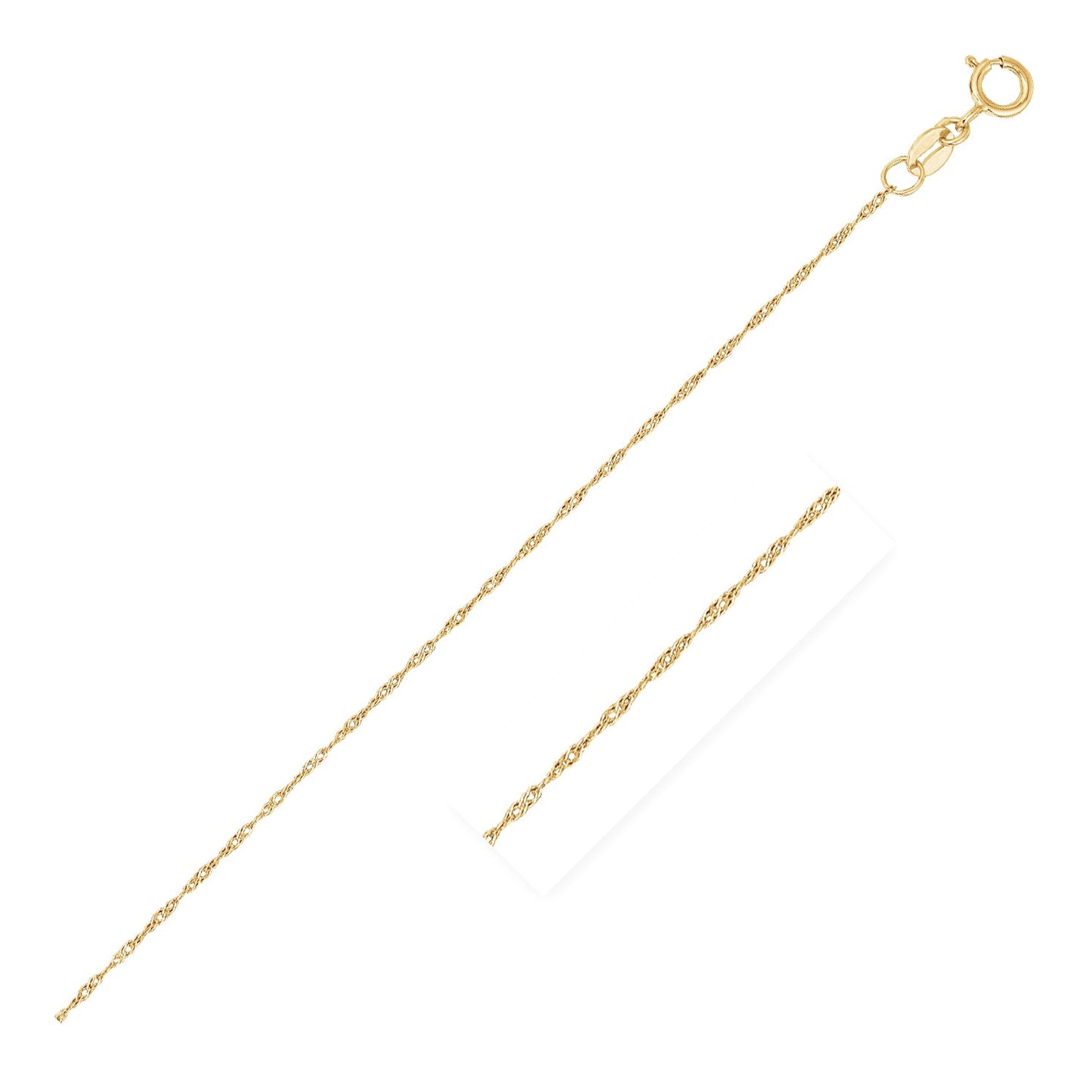 14k Yellow Gold Singapore Chain 0.6mm