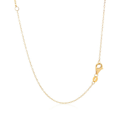 14k Yellow Gold 18 inch Two Strand Necklace with Circle and Bar Pendants