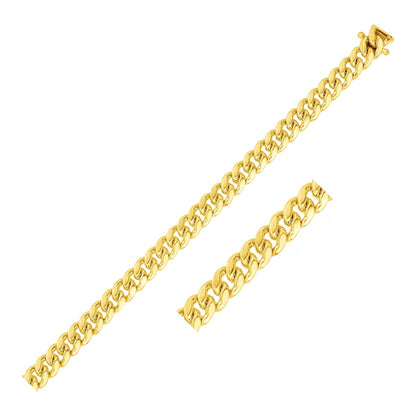 6.1mm 10k Yellow Gold Classic Miami Cuban Solid Chain