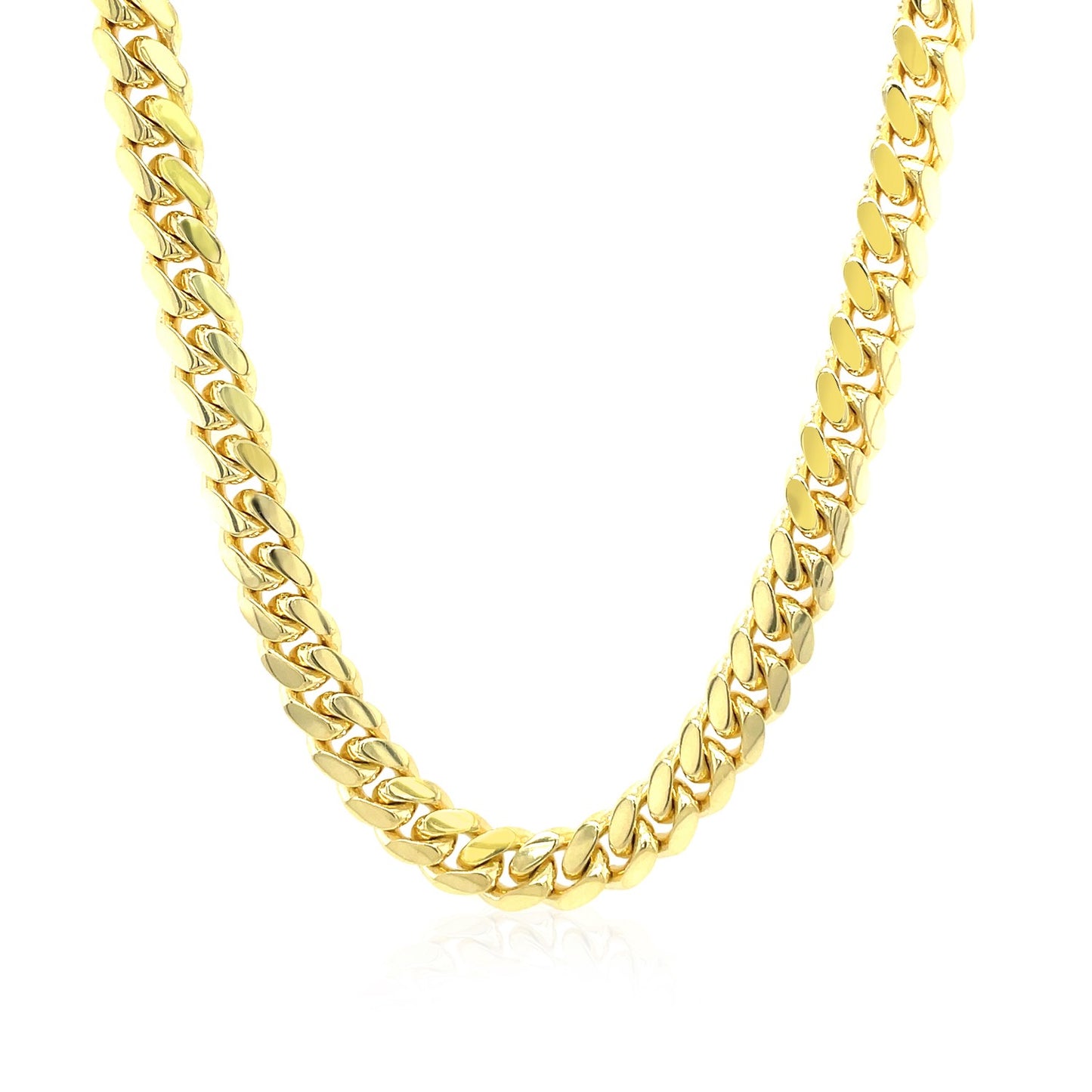 6.1mm 10k Yellow Gold Classic Miami Cuban Solid Chain